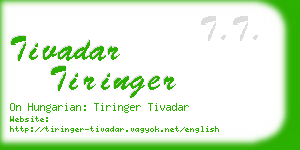 tivadar tiringer business card